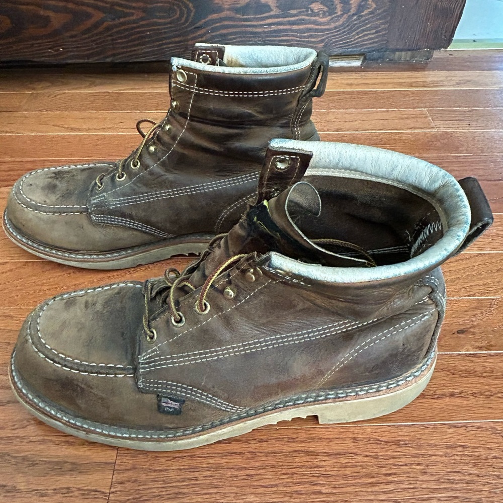 THOROGOOD AMERICAN HERITAGE 6" STEEL TOE WORK BOOTS FOR MEN size 9 EE